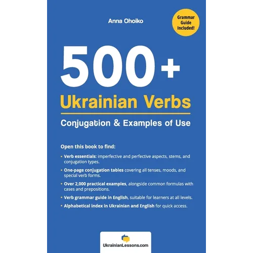500+ Verbs Hardcover: Conjugation and Examples of Use