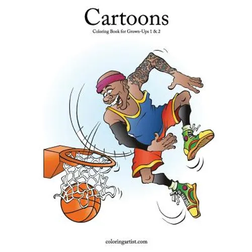 Cartoons Coloring Book for Grown-Ups 1 & 2