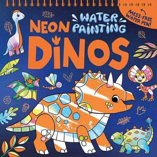 Neon Water Painting Dinos: Mess Free Activity Book