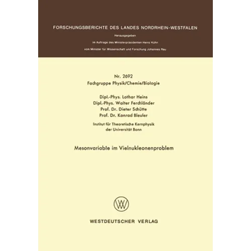 Mesonvariable im Vielnukleonenproblem