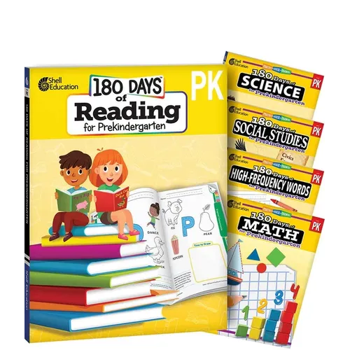 180 Days(tm) Reading, Math, High-Frequency Words Social Studies, and Science for Pre K 5- Book Set: Practice, Assess, Diagnose