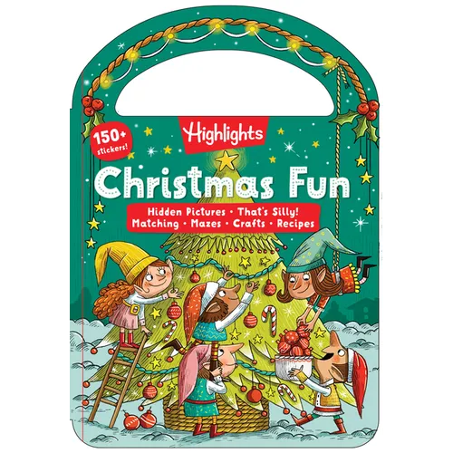 Christmas Fun: Christmas Book for Kids with Over 150 Stickers, Christmas Puzzles, Crafts and Recipes, Perfect Christmas Themed Gift for Kids 3-6