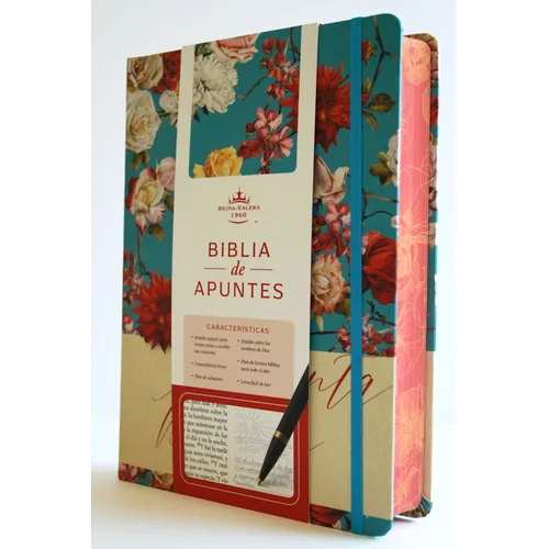 Biblia de Apuntes Rvr 1960 Tapa Dura, Azul Celeste Con Flores (Edición Cantos Pintados) / Spanish Journaling Bible Rvr 1960 Hardcover Light Blue with