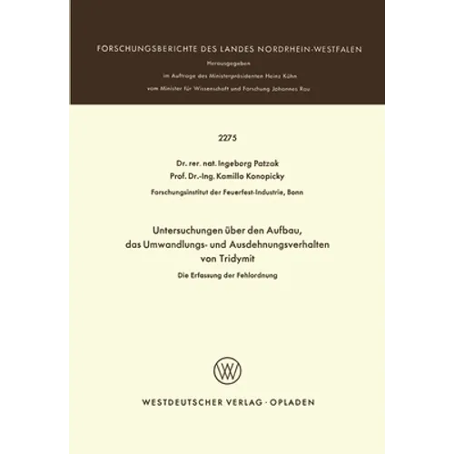 Untersuchungen über den Aufbau, das Umwandlungs- und Ausdehnungsverhalten von Tridymit: Die Erfassung der Fehlordnung