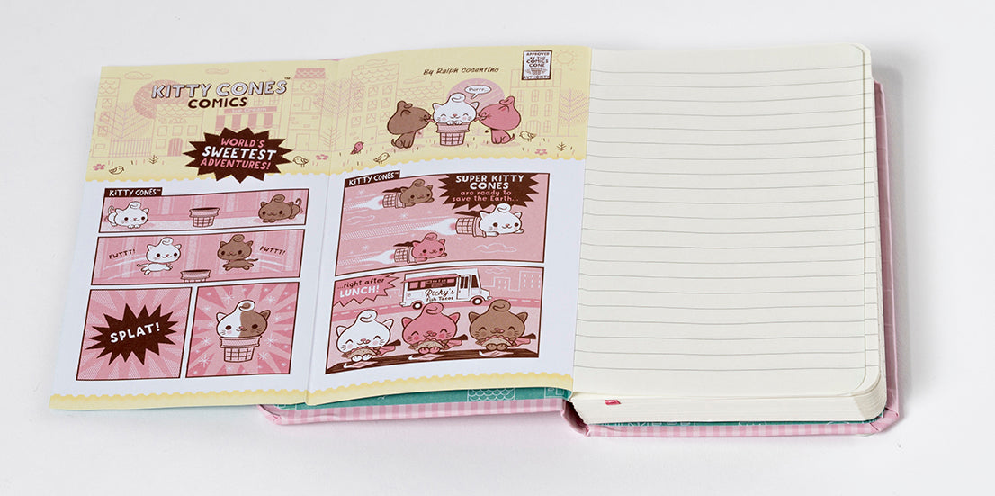 Kitty Cones Ruled Pocket Journal Hardcover Book
