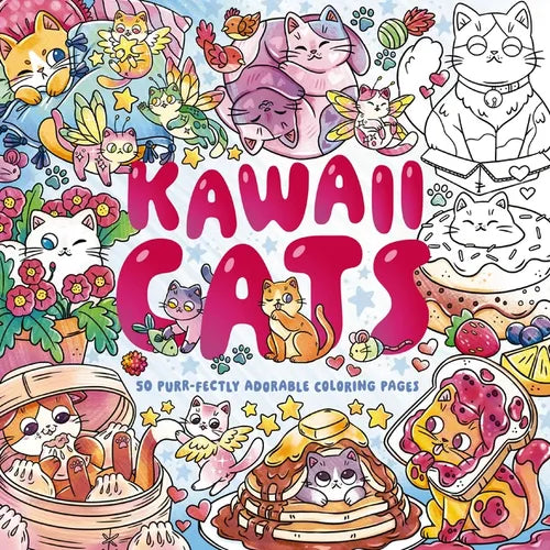 Kawaii Cats: 50 Purr-Fectly Adorable Coloring Pages