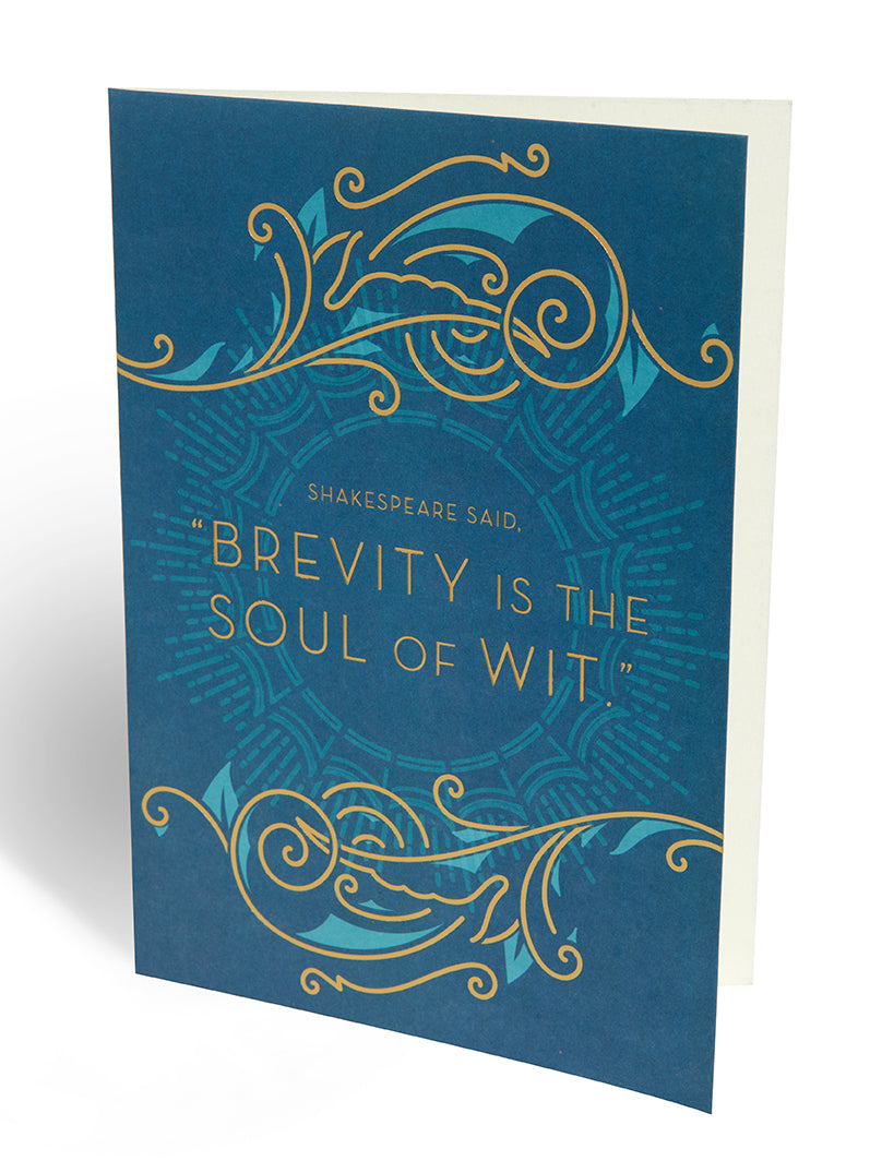 William Shakespeare Brevity Embellished Card