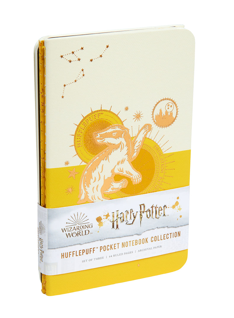 Harry Potter: Hufflepuff Constellation Sewn Pocket Notebook Collection (Set of 3) Softcover Book