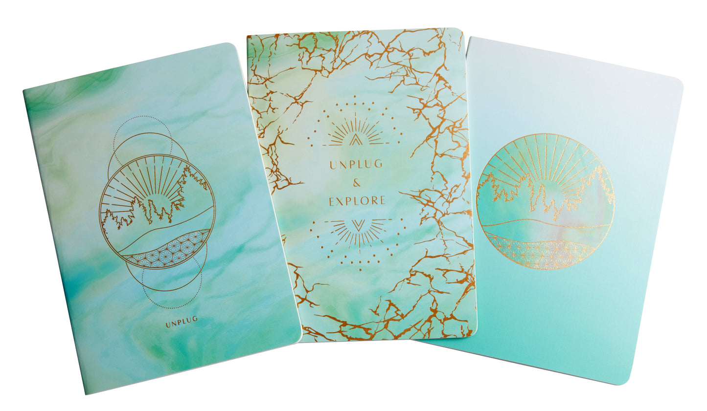 Unplug Sewn Notebook Collection (Set of 3) Softcover Book
