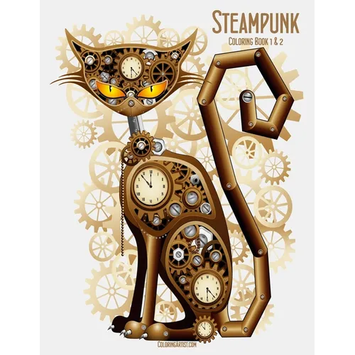 Steampunk Coloring Book 1 & 2