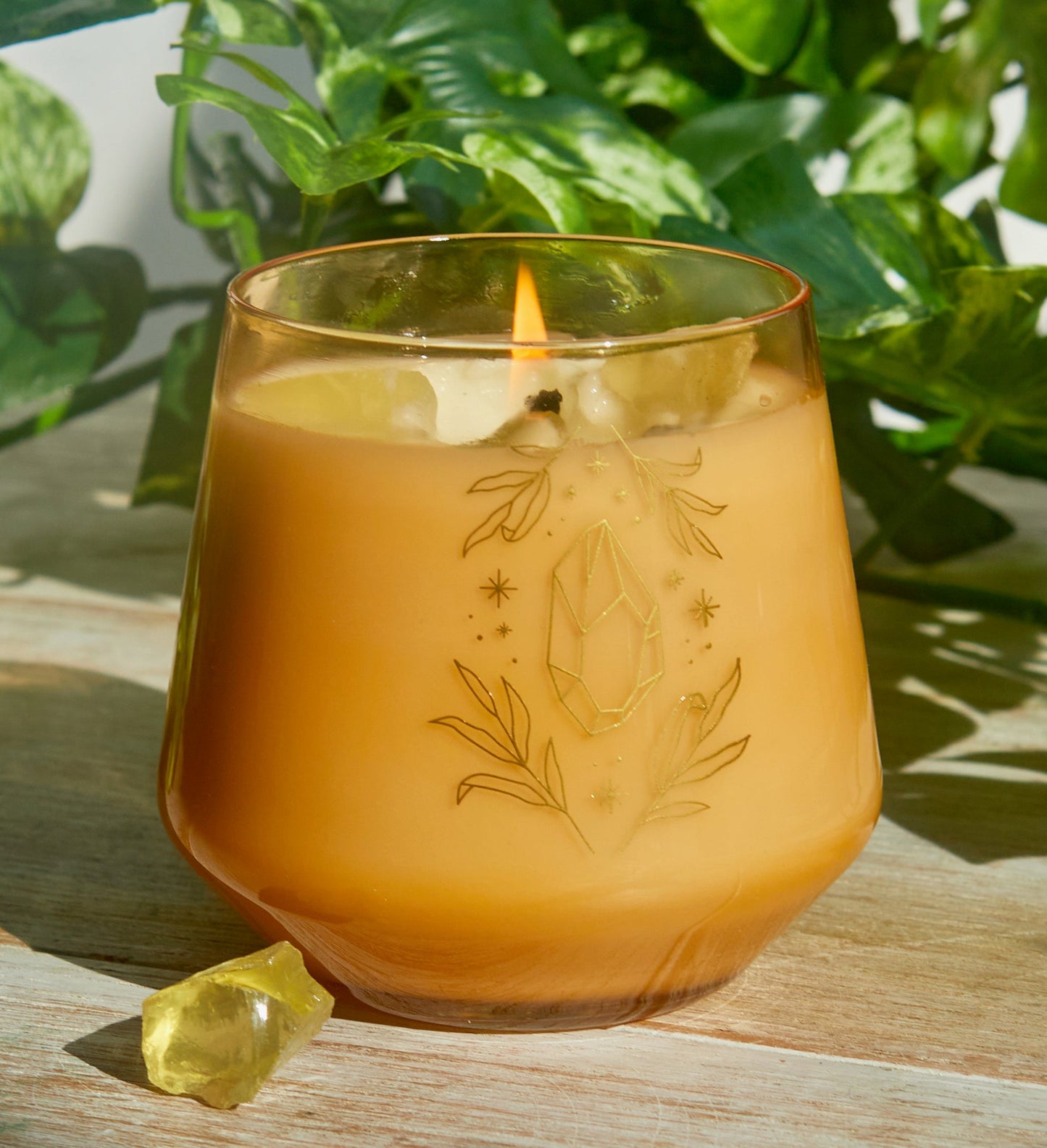 Citrine Crystal Healing Scented Glass Candle