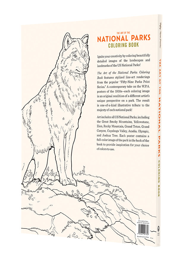 The Art of the National Parks Coloring Book Softcover Book
