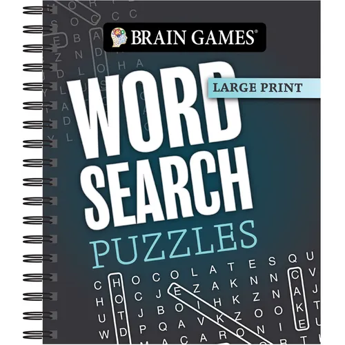 Brain Games - Large Print: Word Search Puzzles (Dark Gray)