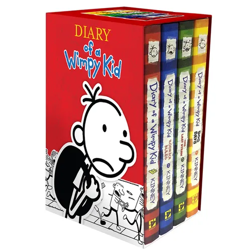Diary of a Wimpy Kid Box of Books 1-4 Hardcover Gift Set: Diary of a Wimpy Kid, Rodrick Rules, the Last Straw, Dog Days