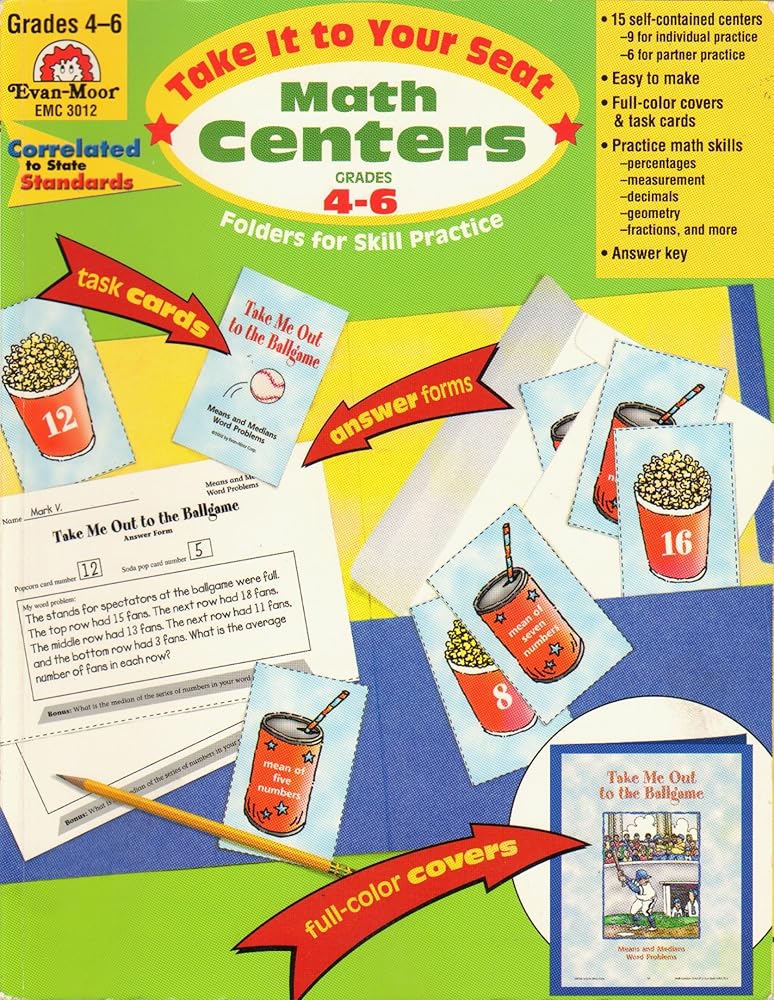 Take It to Your Seat Math Centers, Grades 4-6