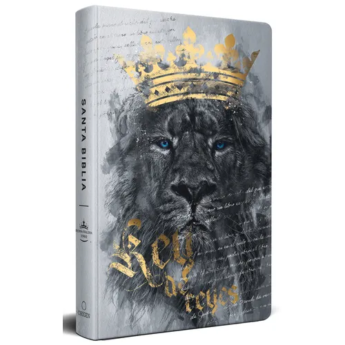 Biblia Rvr60 Letra Grande Tamaño Manual, Tapa Dura León Rey de Reyes / Spanish Bible Rvr60 Handy Size Large Print Hardcover Lion King of Kings