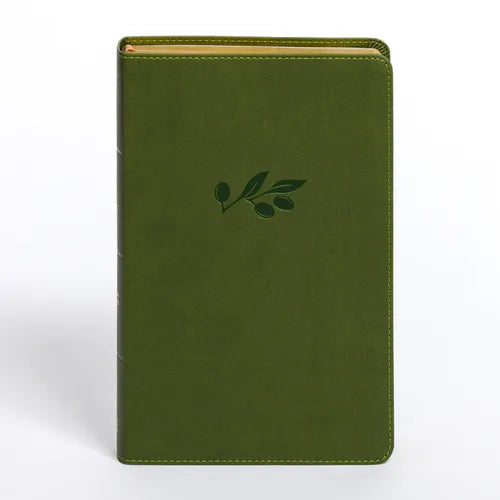 CSB Personal Size Giant Print Bible, Olive Leathertouch