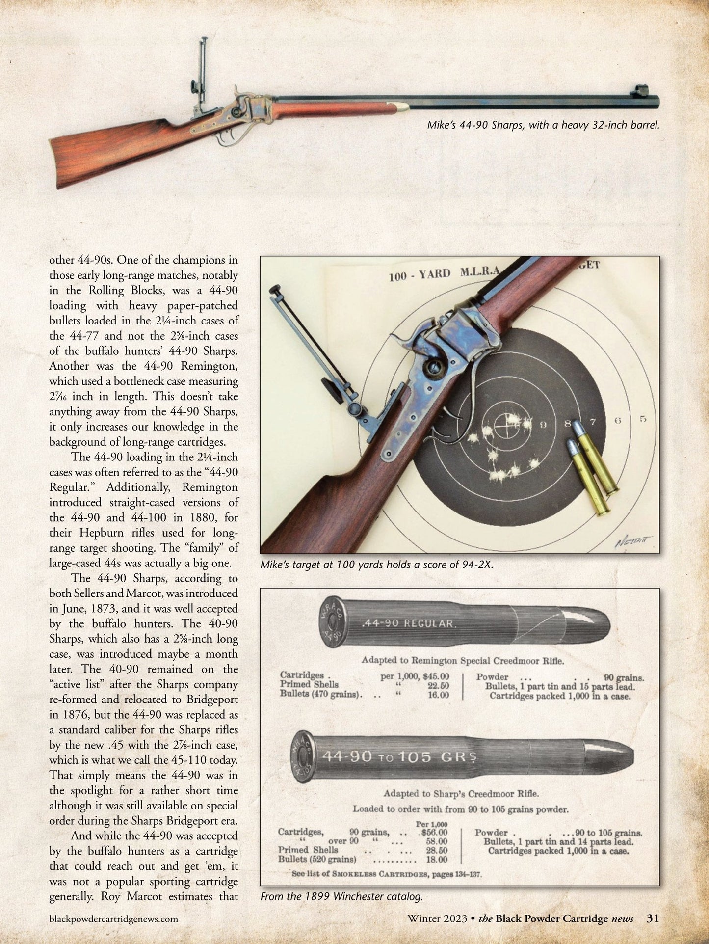 Black Powder Cartridge News - Winter 2023: 3 Historically Important Black Powder Rifles, Maynard Percussion Carbine, What's Inside An Old 44-90, Stevens Target Rifles, Hunting Wolves & Reviews!