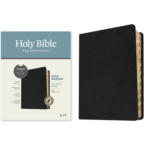 KJV Wide Margin Bible, Filament Enabled (Genuine Leather, Black, Indexed, Red Letter)