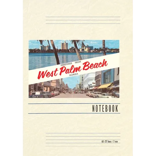 Vintage Lined Notebook Greetings from West Palm Beach, Florida