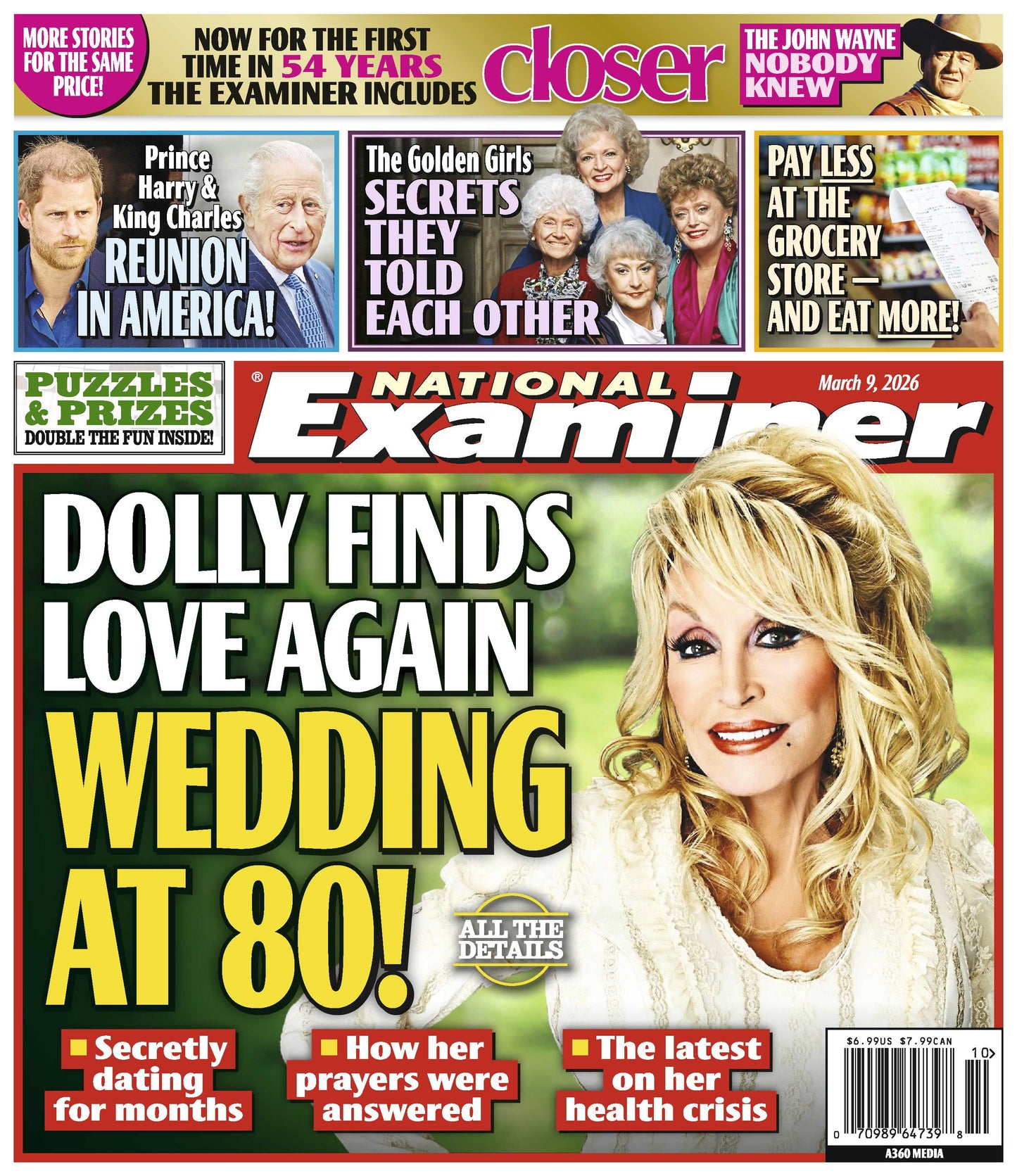 National Examiner - 03.09.26: Dolly Finds Love Again, The Golden Girls Secrets They Told Each Other, Prince Harry & King Charles Reunion In America, The John Wayne Nobody Knew & More!