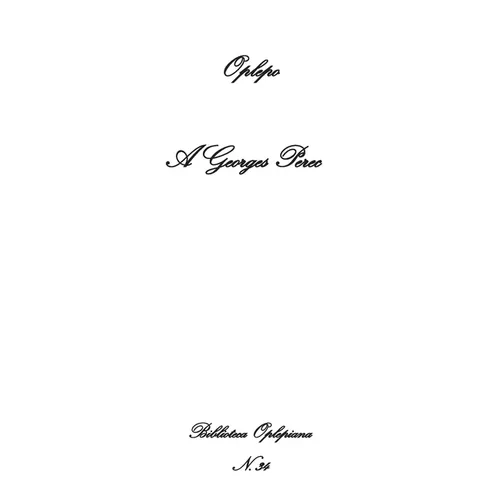 A Georges Perec