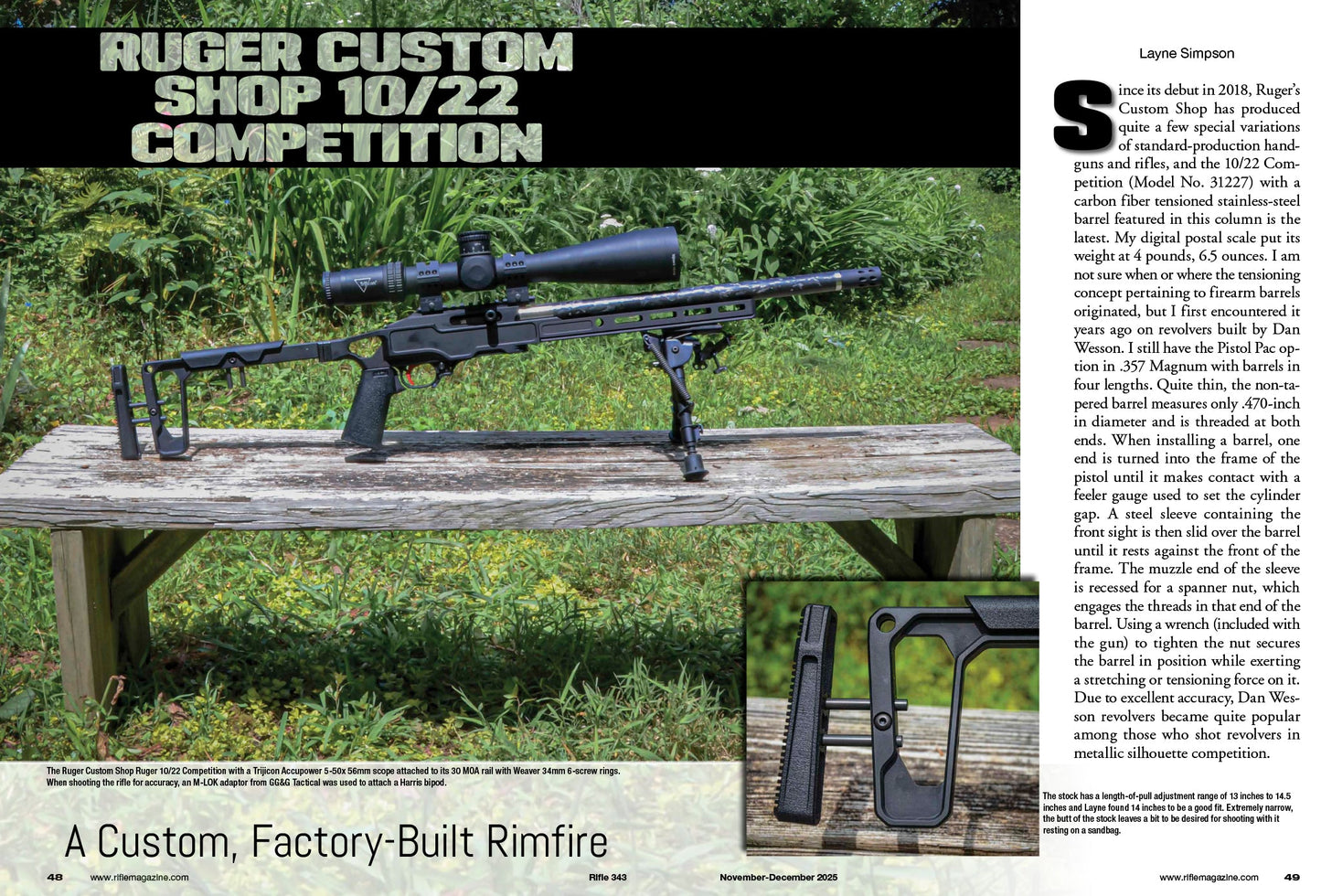 Rifle - November 2025: Handloading For Rifles, Improving Accuracy & Performance, Tikka T3x Ace Game In 6.5 Creedmoor, J.P Sauer Model 505, 7mm Remington Magnum, Ruger Custom Shop & More!