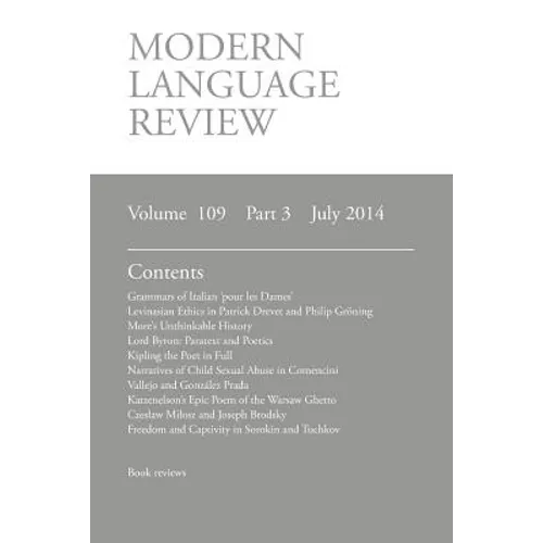 Modern Language Review (109: 3) July 2014