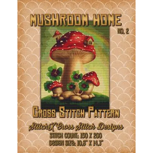 Mushroom Home 2 Cross Stitch Pattern