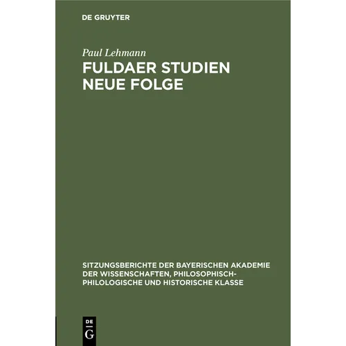 Fuldaer Studien Neue Folge