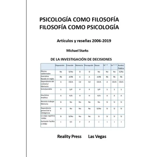 PSICOLOGÍA COMO FILOSOFÍA FILOSOFÍA COMO PSICOLOGÍA -- Artículos y reseñas 2006-2019