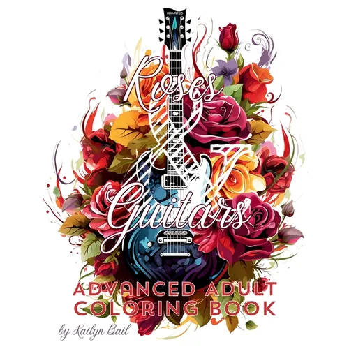 Roses and Guitars Coloring Book