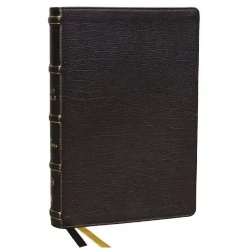 KJV Holy Bible with Apocrypha and 73,000 Center-Column Cross References, Black Genuine Leather, Red Letter, Comfort Print (Thumb Indexed): King James