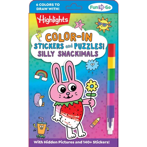 Color-In Stickers and Puzzles! Silly Snackimals: Deliciously Cute Hidden Pictures Puzzles and Sticker Activity Book with Color-In Animal and Snack Sti