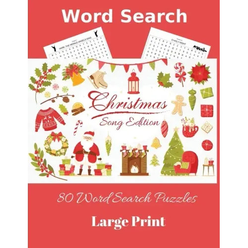 Word Search Christmas Song Edition: 80 Word Search Puzzles, Large Print