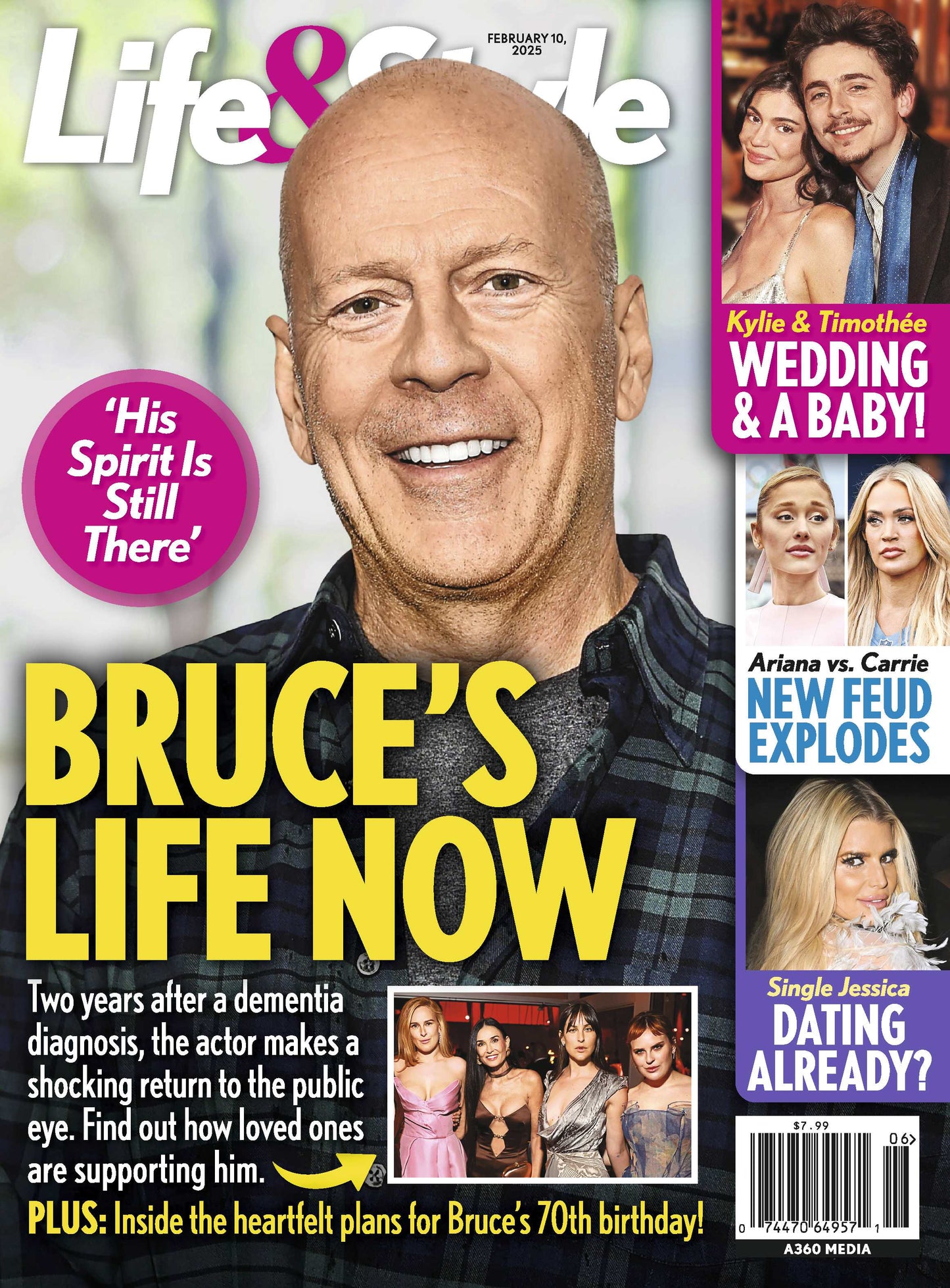 Life & Style 02.10.25: Bruce Willis' Life Two Years After Dementia Diagnosis, Timothée Chalamet & Kylie Jenner, Jessica Simpson Dating Already, Ariana Grande vs Carrie Underwood Feud Explodes & More!