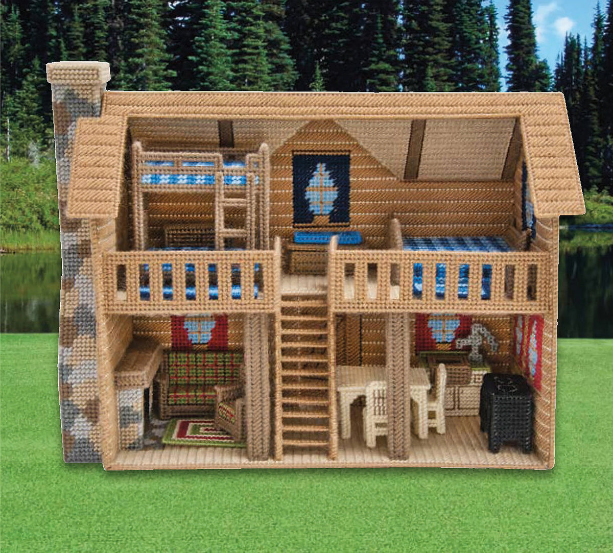 Log Cabin in Plastic Canvas Book
