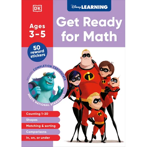 Disney Learning Get Ready for Math (Ages 3-5): Preschool Beginner Math Workbook for Kids, Curriculum-Based