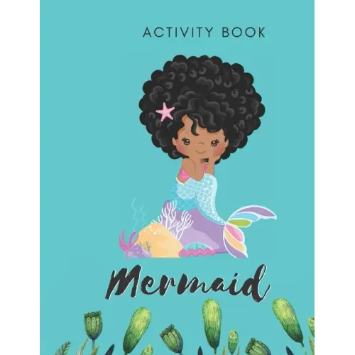 Mermaid Activity Book: Tracing Puzzles - 30 Pages - Paperback - Made In USA - Size 8.5x11 for Children