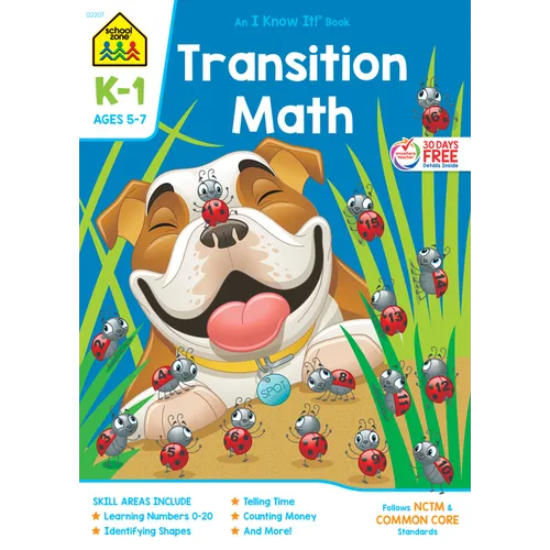 School Zone Transition Math Grades K-1 Workbook