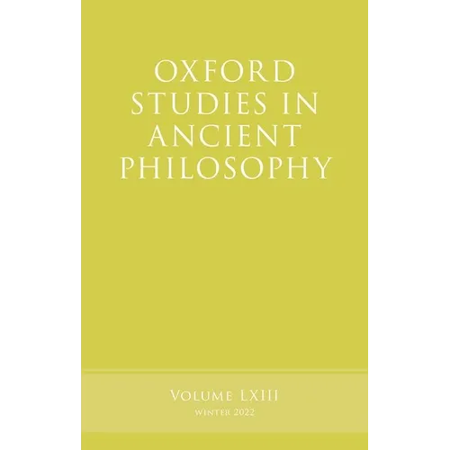 Oxford Studies in Ancient Philosophy, Volume 63