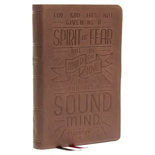 Nkjv, Personal Size Reference Bible, Verse Art Cover Collection, Genuine Leather, Brown, Red Letter, Thumb Indexed, Comfort Print: Holy Bible, New Kin