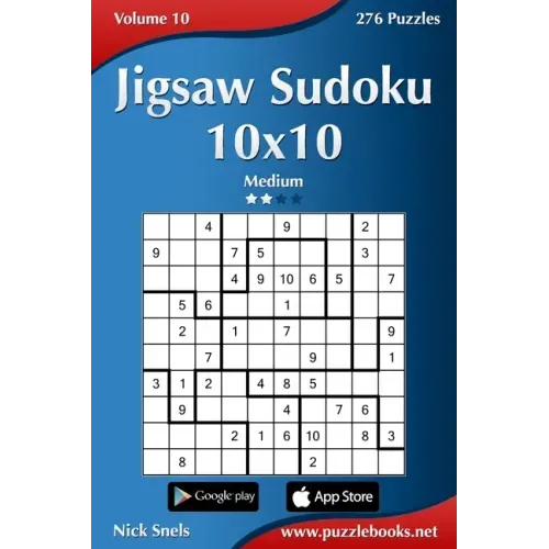 Jigsaw Sudoku 10x10 - Medium - Volume 10 - 276 Puzzles