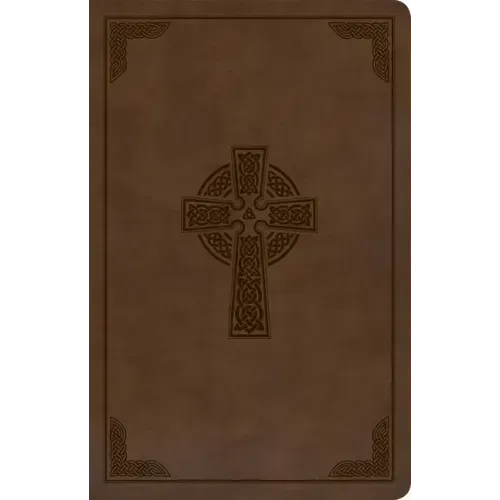 KJV Large Print Personal Size Reference Bible, Brown Celtic Cross Leathertouch, Indexed