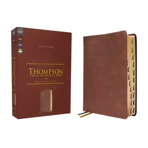 Nkjv, Thompson Chain-Reference Bible, Leathersoft, Brown, Red Letter, Thumb Indexed, Comfort Print