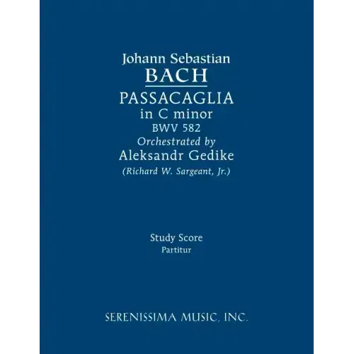Passacaglia in C minor, BWV 582: Study score