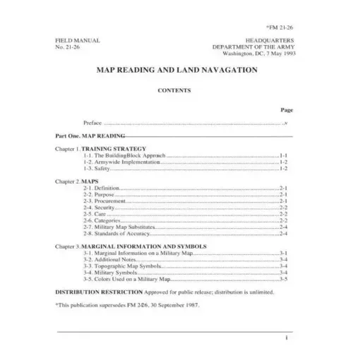 FM 21-26 Map Reading and Land Navigation 1993, by United States. Department of t