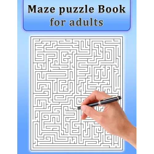 Maze Puzzle Book for Adults: Maze Puzzle Book for Adults &Teens with Solutions-Easy to Hard