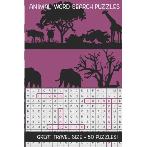 Animal Word Search Puzzles: Great Travel Size, 50 Seek and Find, Word Circle Pencil Puzzles for Kids and Adults