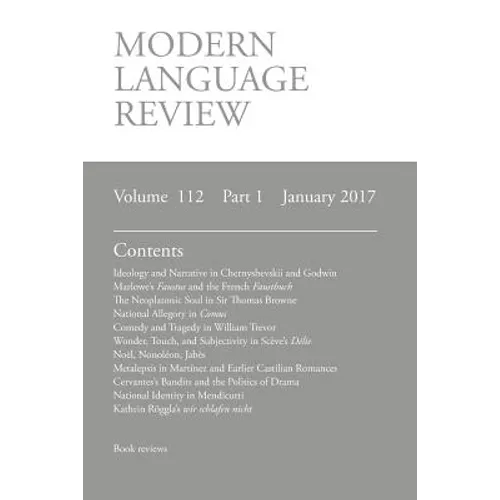 Modern Language Review (112: 1) January 2017